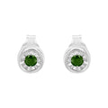 .925 Sterling Silver 1/5 Cttw Round Brilliant-Cut Green Diamond Miracle-Set Stud Earrings (Fancy Color-Enhanced, I1-I2 Clarity) by Bids.com