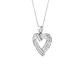 Sterling Silver 7/8 cttw Baguette Diamond Heart Pendant Necklace (I-J, I2-I3) by Bids.com