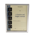 Universal Plastic Document Frame, for 8.5 x 11, Easel Back, Metallic Silver