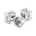 .925 Sterling Silver 1.0 Cttw Round Brilliant-Cut Diamond Miracle-Set Solitaire Stud Earrings (H-I Color, I2-I3 Clarity) by Bids.com