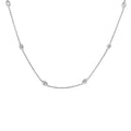 14K White Gold 1.00 Cttw Bezel Set Round Diamond Marquise Shaped Milgrain Station 18" Collar Necklace (G-H Color, SI1-SI2 Clarity) by Bids.com