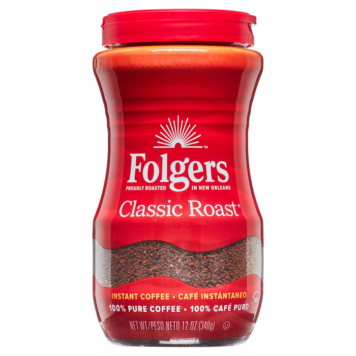 Folgers Instant Coffee Crystals, Classic Roast, 12 Ounce by Pasteur Pharmacy