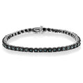Black Rhodium Plated .925 Sterling Silver 1.0 Cttw Diamond Miracle Tennis Bracelet (Enhanced Blue Color, I3 Clarity) - 7" by Bids.com