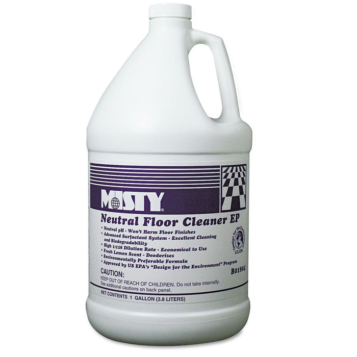 Misty Neutral Floor Cleaner EP, Lemon, 1 gal Bottle, 4/Carton