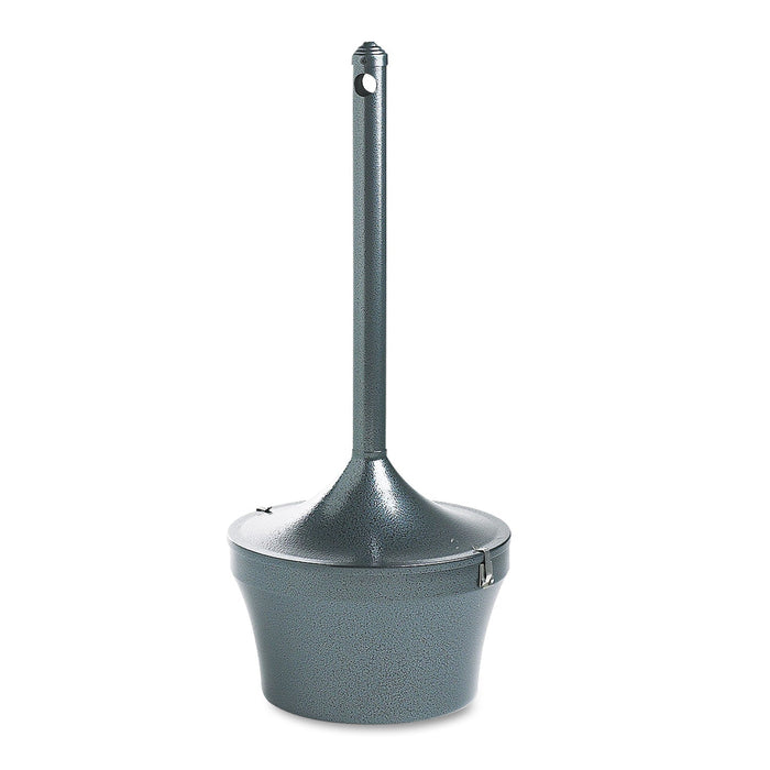 Rubbermaid Aladdin Smokers' Station, Round, Steel, 4.5 gal, 16 dia x 38.75, Charcoal