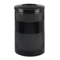 Rubbermaid Classics Perforated Open Top Receptacle, Round, Steel, 51 gal, Black