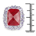 15.13 Carat Dyed Ruby & Tanzanite .925 Sterling Silver Ring by Bids.com