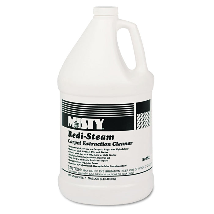 Misty Redi-Steam Carpet Cleaner, Pleasant Scent, 1 gal Bottle, 4/Carton