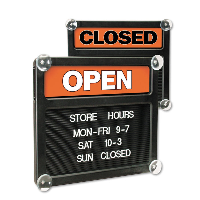 Headline Double-Sided Open/Closed Sign w/Plastic Push Characters, 14.38 x 12.38