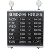 Headline Century Series Business Hours Sign, Heavy-Duty Plastic, 13 x 14, Black