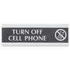 Headline Century Series Office Sign,TURN OFF CELL PHONE, 9 x 3