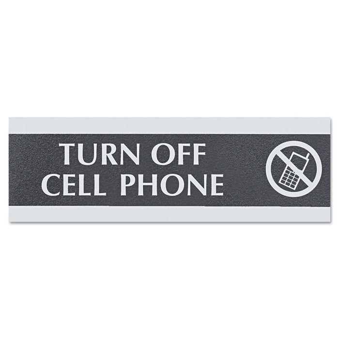 Headline Century Series Office Sign,TURN OFF CELL PHONE, 9 x 3