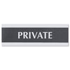 Headline Century Series Office Sign, PRIVATE, 9 x 3, Black/Silver