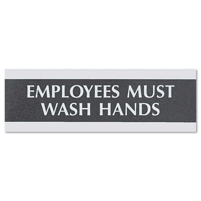 Headline Century Series Office Sign, Employees Must Wash Hands, 9 x 3