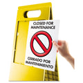 Headline Floor Tent Sign, Doublesided, Plastic, 10.5 x 25.5, Yellow
