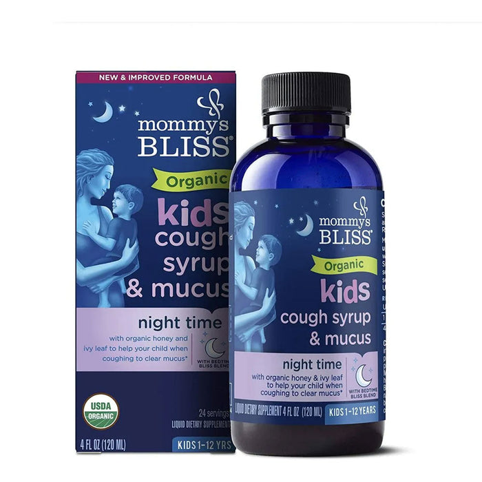 Mommy's Bliss® Organic Kids Cough Syrup & Mucus Relief – Night Time (4 fl oz) by Pasteur Pharmacy