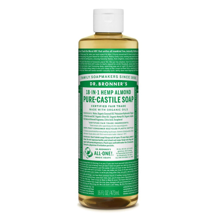 Dr. Bronner's Pure Castile Liquid Soap Almond -- 16 Fl Oz by Pasteur Pharmacy