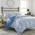 Laura Ashley Elise Cotton Reversible 2 Piece Duvet Cover Set, Twin - Blue by Vanessa Jane