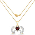 14K Yellow Gold Plated 1.05 Carat Genuine Garnet and White Topaz .925 Sterling Silver Pendant by Bids.com