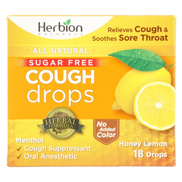 Herbion Naturals Cough Drops, Sugar Free, Honey Lemon, 18 Drops by Pasteur Pharmacy