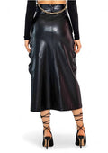 Vegan Leather Cargo Column Skirt by The House of Stylez