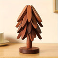 Solid Wood Heat-Resistant Table Mats – Tree-Shaped Coasters Set by DailySale