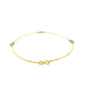 14k Two Tone Gold Entwined Heart Stationed Anklet by Bids.com