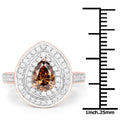1.64 Carat Genuine Chocolate Brown Diamond and White Diamond 18K Rose Gold Ring by Bids.com