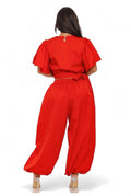 Ruffle Short Sleeve Crop Top & Jogger Pants Set by The House of Stylez
