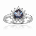 Alexandrite Halo Heart Ring by Fine Color Jewels