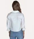 Long Sleeve Cropped Button Down - White by Boutique 23