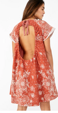 Free People: Pinwheel Mini Dress – Coral, Size Medium by Vanessa Jane