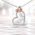 Two Tone .925 Sterling Silver 1/5 cttw Diamond "Mom" and Heart Pendant Necklace (H-I, I1-I2) by Bids.com