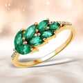 0.68 Carat Genuine Zambian Emerald and White Diamond 14K Yellow Gold Ring by Bids.com