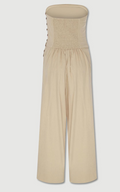 Free People Blake Strapless Jumpsuit in Parchment, Size Small by Vanessa Jane
