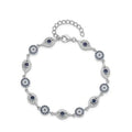CZ Silver Evil Eye Bracelet by Fine Color Jewels