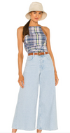 Free People Landry Crop Wide Leg Jeans in Bay Blue