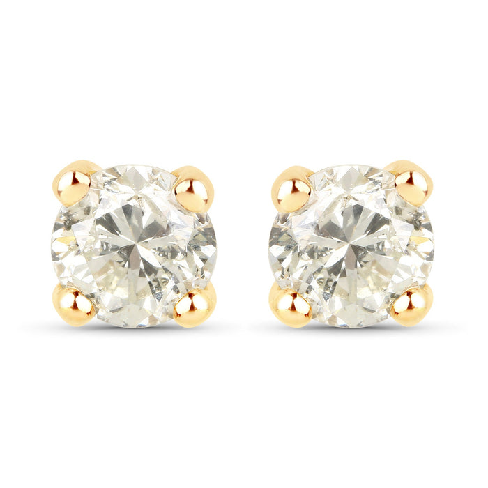 1.01 Carat Genuine LB Diamond 14K Yellow Gold Earrings by Bids.com