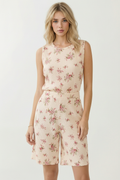 Floral Ribbed Tank Top by Boutique 23
