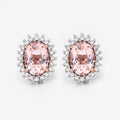 1.61 Carat Genuine Morganite and White Diamond 14K Rose Gold Earrings by Bids.com