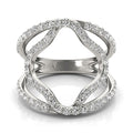 14k White Gold Diamond Flower Style Dual Band Ring (5/8 cttw) by Bids.com