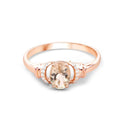 0.75 Carat Genuine Morganite and White Diamond 14K Rose Gold Ring by Bids.com