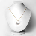 Round Violet Tanzanite Prong Gold Plated Silver Mom Circle Pendant Necklace by Fine Color Jewels