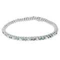 14K White Gold 4 5/8 Cttw Alternating White and Blue Diamond Martini Set Tennis Bracelet (H-I Color, I1-I2 Clarity) - 7" Inches by Bids.com