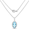 8.22 Carat Genuine Swiss Blue Topaz .925 Sterling Silver Pendant by Bids.com