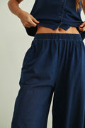 Dye And Wash Knitted Pants: Indigo by Boutique 23