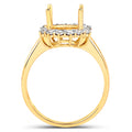 0.58 Carat Genuine White Diamond 14K Yellow Gold Semi Mount Ring - holds 9.00mm Round Gemstone by Bids.com