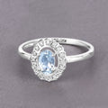 0.44 Carat Genuine Aquamarine and White Diamond 14K White Gold Ring by Bids.com