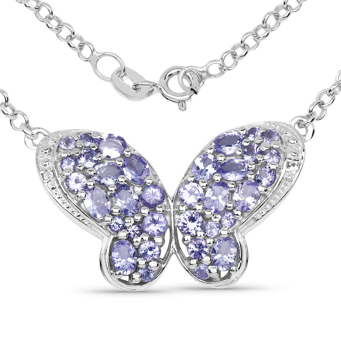 3.31 Carat Genuine Tanzanite & White Topaz .925 Sterling Silver Pendant by Bids.com