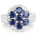 2.10 Carat Genuine Blue Sapphire .925 Sterling Silver Ring by Bids.com